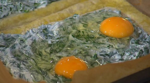 Рецепт пирога с яйцом и шпинатом