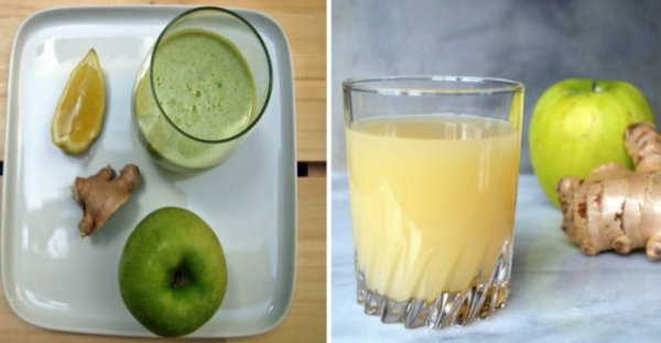 3 сока для чистки толстой кишки: яблоко, имбирь и лимон могут вывести килограммы токсинов из организма!